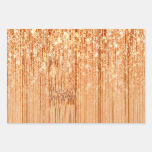 Funkelnd orangefarbener Bambusholzprint Geschenkpapier Set (Vorderseite 2)