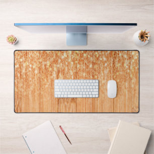 Funkelnd orangefarbener Bambusholzprint Schreibtischunterlage