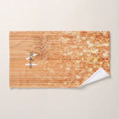 Funkelnd orangefarbener Bambusprint Monogram Badhandtuch Set (Handtuch)