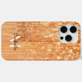 Funkelnd orangefarbener Bambusprint Monogram Case-Mate iPhone Hülle (Rückseite (Horizontal))