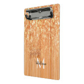 Funkelnd orangefarbener Bambusprint Monogram Mini Klemmbrett (Gewinkelt2)