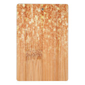 Funkelnd orangefarbener Bambusprint Monogram Mini Klemmbrett (Rückseite)