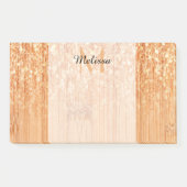 Funkelnd orangefarbener Bambusprint Monogram Post-it Klebezettel (Vorderseite)