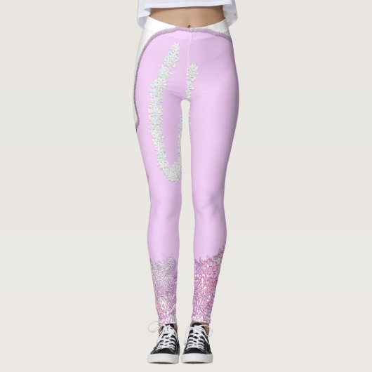 Funkelnd Ostersonnenkorb mit Blume Leggings (Vorderseite)