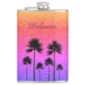 Funkelnd Palmen Flachmann (Vorderseite)