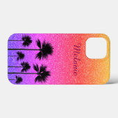 Funkelnd Palmen Gradient Sunset Personalisiert Case-Mate iPhone Hülle (Rückseite (Horizontal))