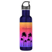 Funkelnd Palmen Personalisiert Edelstahlflasche (Vorderseite)