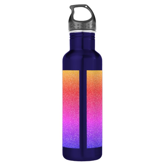 Funkelnd Palmen Personalisiert Edelstahlflasche (Rückseite)