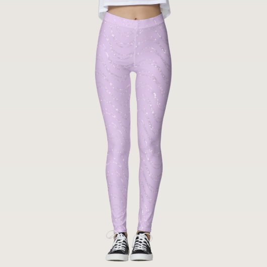 Funkelnd Pastel Lilac Leggings (Vorderseite)
