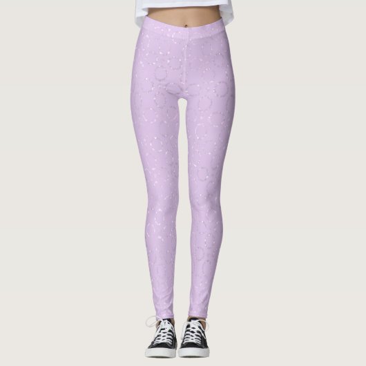 Funkelnd Pastel Lilac Leggings (Vorderseite)