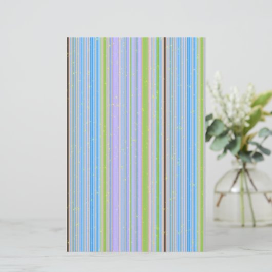 Funkelnd Pastellstreifen Briefpapier (Stehend Vorderseite)