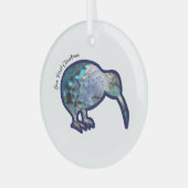 Funkelnd Pāua Kiwi Bird Weihnachtsdekoration Ornament Aus Glas (Vorderseite links)