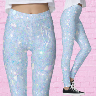 Funkelnd Periwinkle Blue Glitzer Womens Leggings