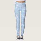Funkelnd Periwinkle Blue Glitzer Womens Leggings (Vorderseite)