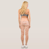 Funkelnd pfirsichfarbene Imitate Glitzern Farbe de Capri Leggings (Rückseite)