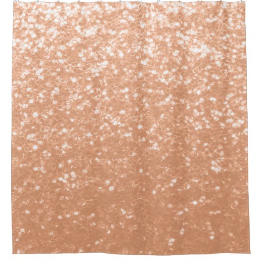 Funkelnd pfirsichfarbene Imitate Glitzern Farbe de Duschvorhang (Vorderseite)