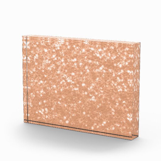 Funkelnd pfirsichfarbene Imitate Glitzern Farbe de Fotoblock (Rechts)