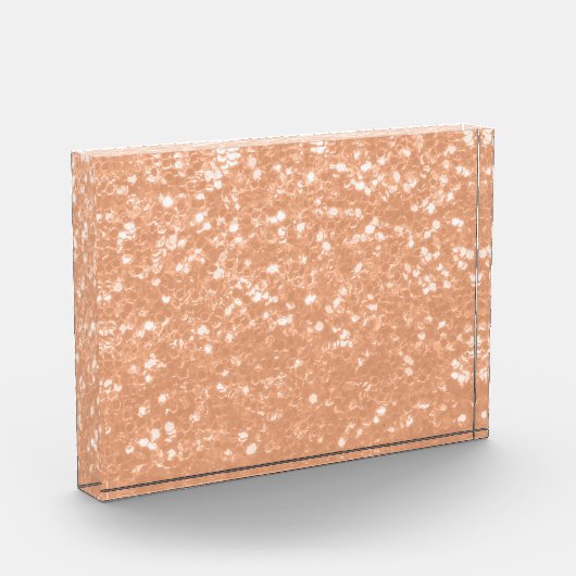 Funkelnd pfirsichfarbene Imitate Glitzern Farbe de Fotoblock (Links)