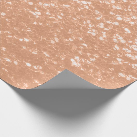 Funkelnd pfirsichfarbene Imitate Glitzern Farbe de Geschenkpapier (Ecke)