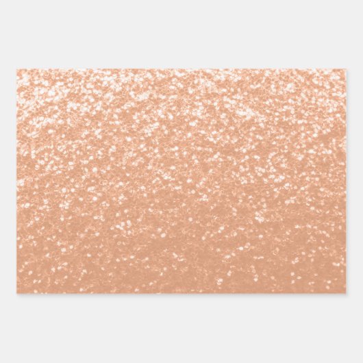 Funkelnd pfirsichfarbene Imitate Glitzern Farbe de Geschenkpapier Set (Vorderseite 2)