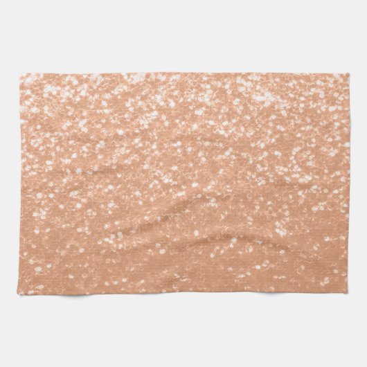 Funkelnd pfirsichfarbene Imitate Glitzern Farbe de Geschirrtuch (Horizontal)