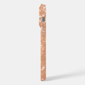 Funkelnd pfirsichfarbene Imitate Glitzern Farbe de iPhone Hülle (Linke Seite)