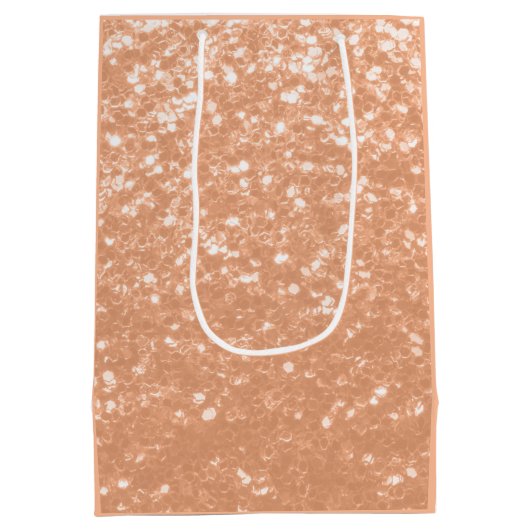 Funkelnd pfirsichfarbene Imitate Glitzern Farbe de Mittlere Geschenktüte (Rückseite)