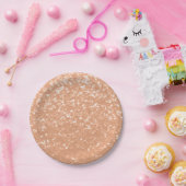 Funkelnd pfirsichfarbene Imitate Glitzern Farbe de Pappteller (Party)