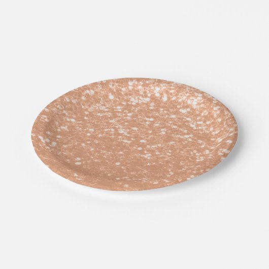 Funkelnd pfirsichfarbene Imitate Glitzern Farbe de Pappteller (Schrägansicht)