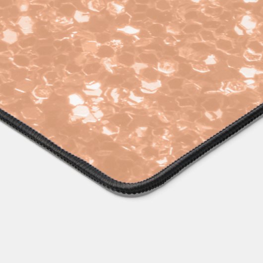 Funkelnd pfirsichfarbene Imitate Glitzern Farbe de Schreibtischunterlage (Ecke)