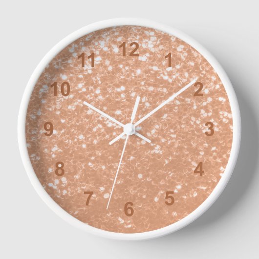 Funkelnd pfirsichfarbene Imitate Glitzern Farbe de Uhr (Vorderseite)
