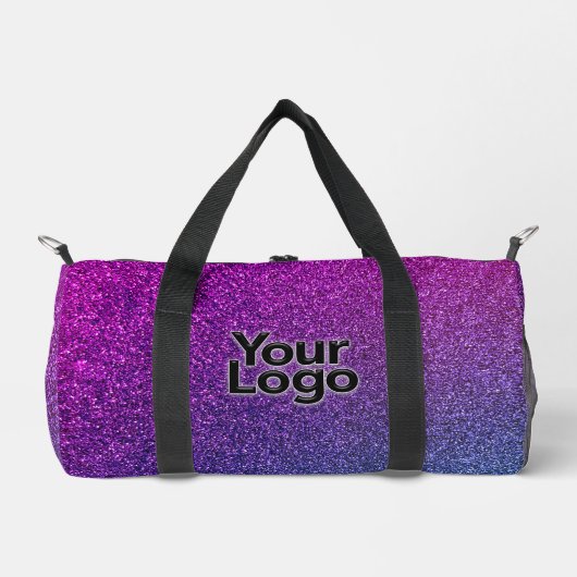 Funkelnd Pink Galaxy Glitzer Luxus-Business-Logo Duffle Bag (Vorderseite)