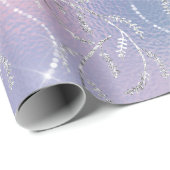 Funkelnd Pink Lilac Laurel Floral Silver Diamonds Geschenkpapier (Rolleneckpunkt)