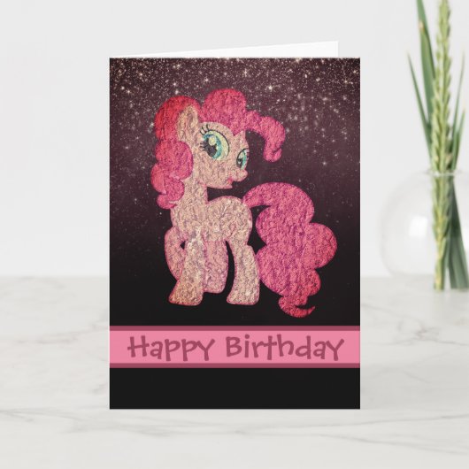 Funkelnd Pink Little Pony Happy Birthday Karte (Vorderseite)