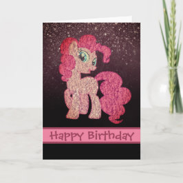 Funkelnd Pink Little Pony Happy Birthday Karte