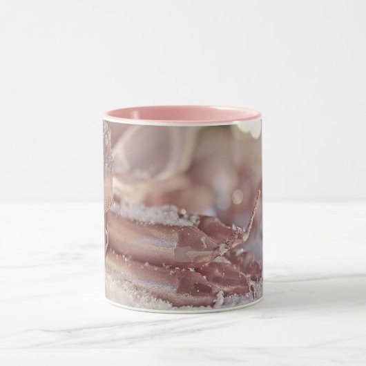 Funkelnd Pink Weihnachtsbaum und Weihnachtskerzen Tasse (Zentrum)