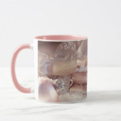 Funkelnd Pink Weihnachtsbaum und Weihnachtskerzen Tasse (Links)