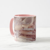 Funkelnd Pink Weihnachtsbaum und Weihnachtskerzen Tasse (Vorderseite Links)