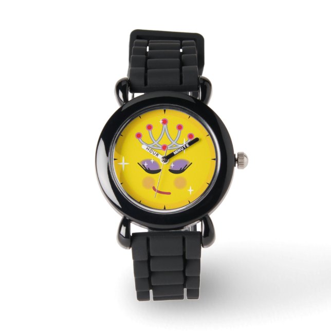 Funkelnd Princess Emoticon Armbanduhr (Vorderseite)