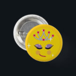 Funkelnd Princess Emoticon Button<br><div class="desc">Eine regale,  glitzernde,  hübsche Prinzessin-Emotion.</div>