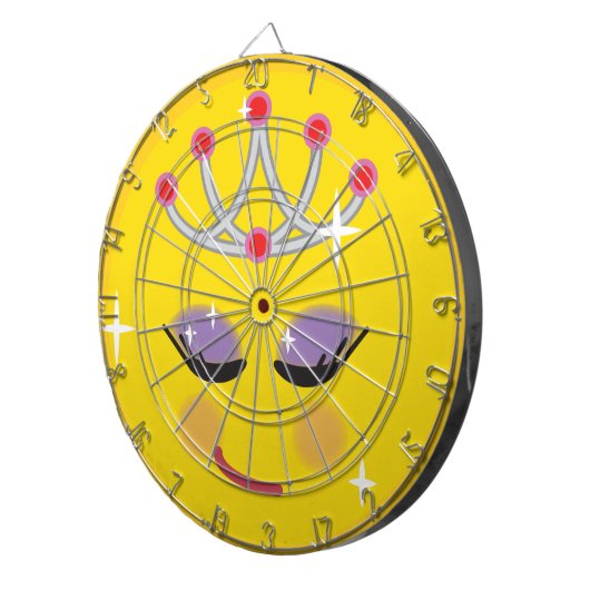 Funkelnd Princess Emoticon Dartscheibe (Vorderseite rechts)