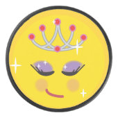 Funkelnd Princess Emoticon Eishockey Puck (Vorderseite)