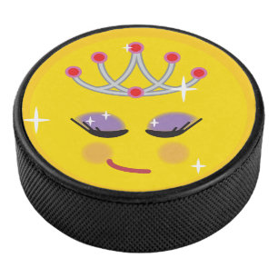 Funkelnd Princess Emoticon Eishockey Puck