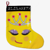 Funkelnd Princess Emoticon Großer Weihnachtsstrumpf (Vorderseite)