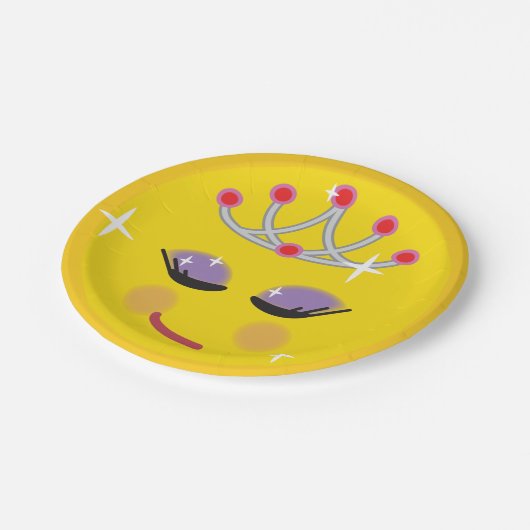 Funkelnd Princess Emoticon Pappteller (Schrägansicht)
