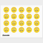 Funkelnd Princess Emoticon Runder Aufkleber (Blatt)