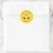 Funkelnd Princess Emoticon Runder Aufkleber (Tasche)