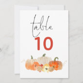 Funkelnd Pumpkins Florals Wedding Tischnummer (Vorderseite)