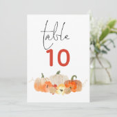Funkelnd Pumpkins Florals Wedding Tischnummer (Stehend Vorderseite)