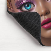 Funkelnd Puppe Glitzer und Blume Mousepad (Ecke)